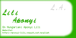 lili aponyi business card